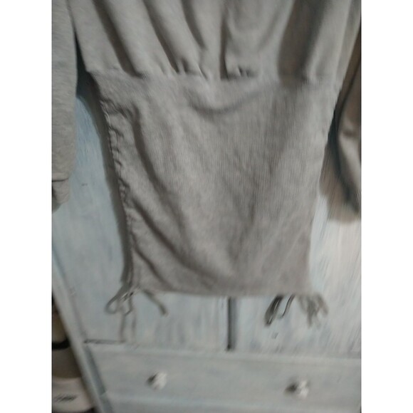 Fashion Nova Ruched Side Mini Dress Large Gray Boho Cozy Logan Look Y2k - Picture 7 of 7